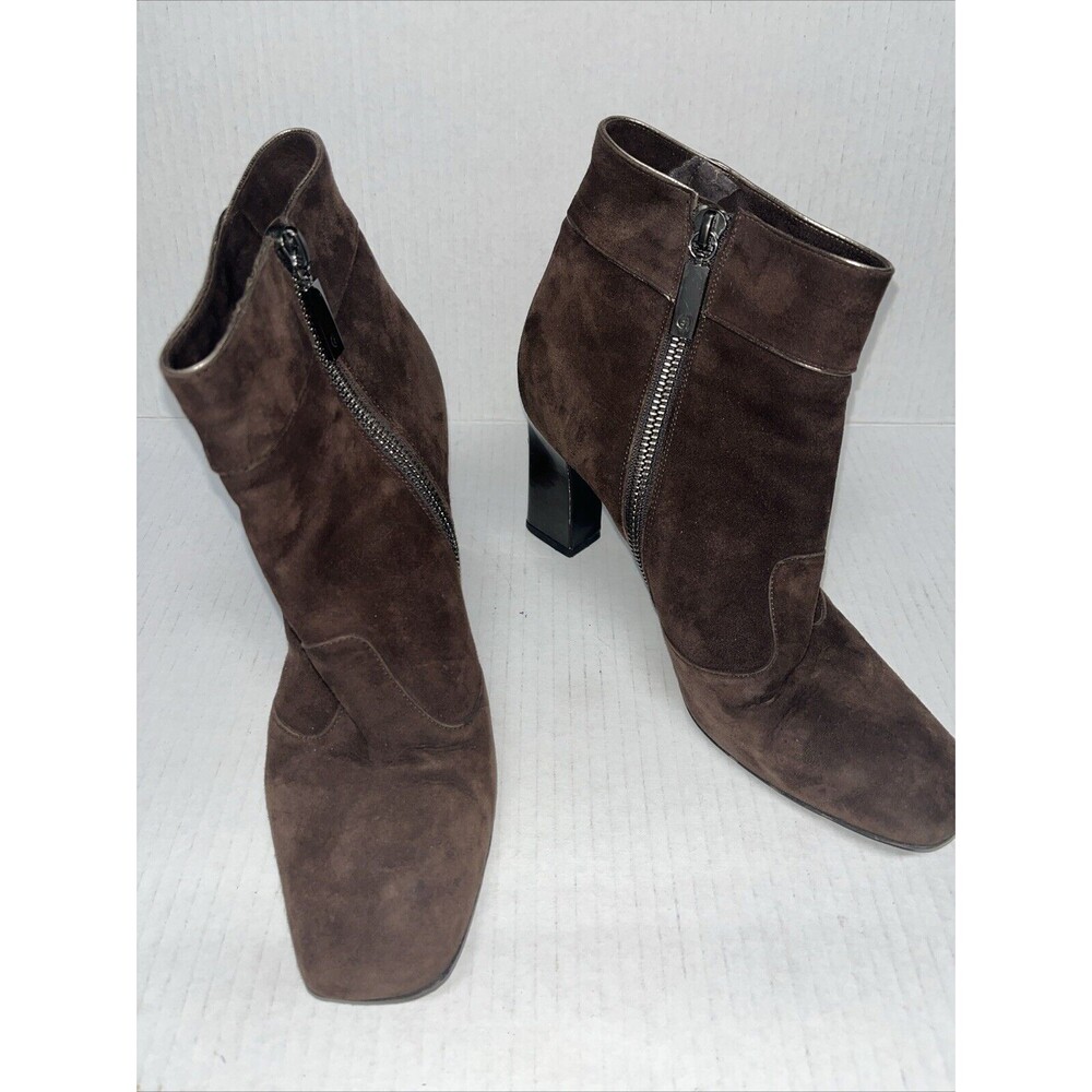 GIORGIO ARMANI Brown Suede Ankle Boots Size 38